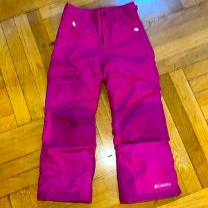 Columbia girls insulated pink ski, snow, snowboard pants